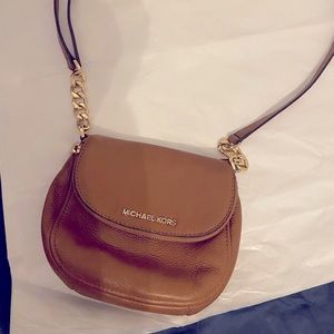 Michael Kors Bedford Flap Crossbody Brown Leather